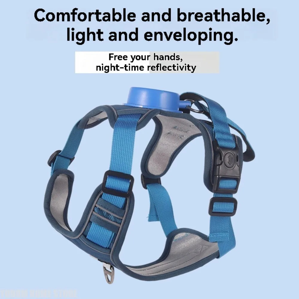 Automatic Retractable Dog Leash with Chest and Back Strap Dog Rope Integrated Vest Reflective Vest for Pets Pet Supplies