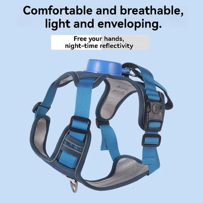Automatic Retractable Dog Leash with Chest and Back Strap Dog Rope Integrated Vest Reflective Vest for Pets Pet Supplies
