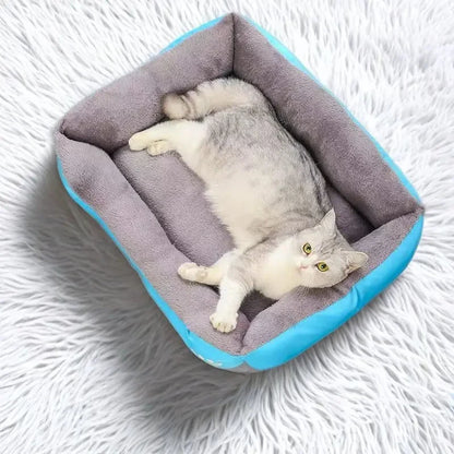 Long Plush Calming Dog Bed Large Pet House - Deep Sleeping Warm Soft Cushion, Non-Slip Bottom for Puppy Chihuahua & Cats