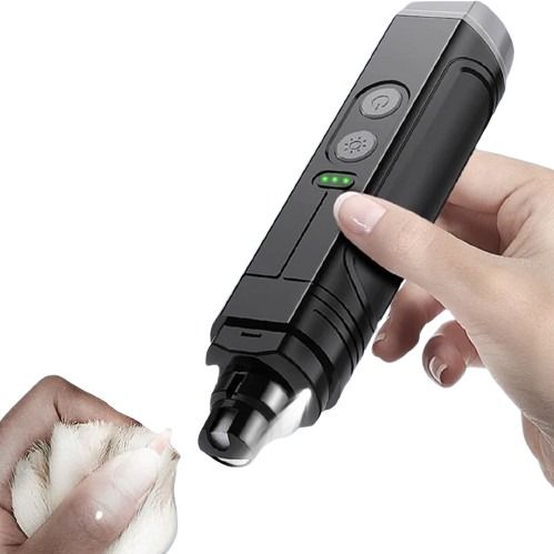 P3 Electric Pet Nail Grinder Professional Dog Nail Clippers + 2 LED Light Rechargeable Cat Claw Nail Grooming Accessories