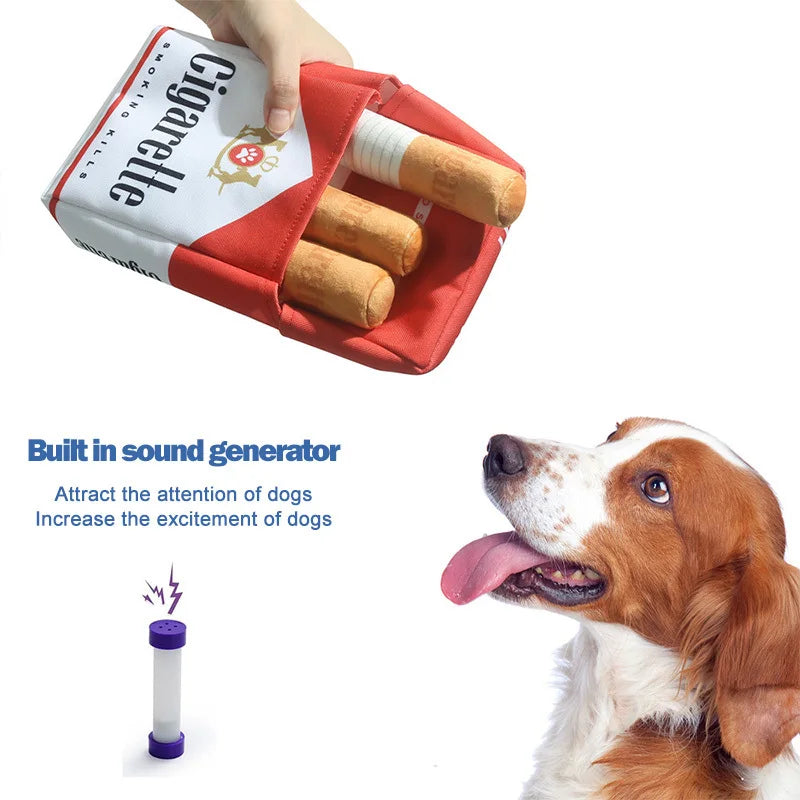 Creative Plush Giggles Dog Toys Cigarette Doll Dog Chewing Anti-Bite Teeth Grinding Plush Simulation Cigarette Pet Dog Supplies