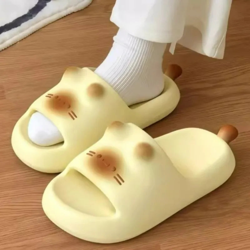 Lovely Bottom Cat Paw Slippers Women Waterproof Indoor Outdoor Shoes Woman Closed Back Slippers Home Slip on Shoes Woman Slipper