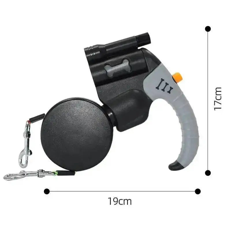 Auto Retractable Double-Headed Dog Leash 3M Rope for 2 Dogs with LED Flashlight 360 Degree Dual Traction Rope Pet Supplies