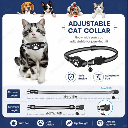 Bluetooth GPS Tracker Woeks with Google Find My (Android Only) Waterproof Smart Tracker Tag with Adjustable Collar for Cats, Pet