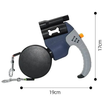 Auto Retractable Double-Headed Dog Leash 3M Rope for 2 Dogs with LED Flashlight 360 Degree Dual Traction Rope Pet Supplies