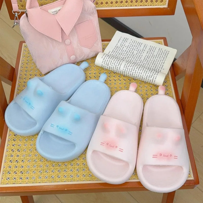 Lovely Bottom Cat Paw Slippers Women Waterproof Indoor Outdoor Shoes Woman Closed Back Slippers Home Slip on Shoes Woman Slipper
