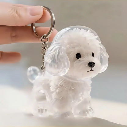 Clear Pet Hair Memorial Capsule DIY Dog Fur Keepsake Pendant for Keychain Puppy Hair Storage Container for Pet Lovers Gift