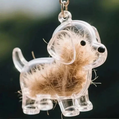 Clear Pet Hair Memorial Capsule DIY Dog Fur Keepsake Pendant for Keychain Puppy Hair Storage Container for Pet Lovers Gift