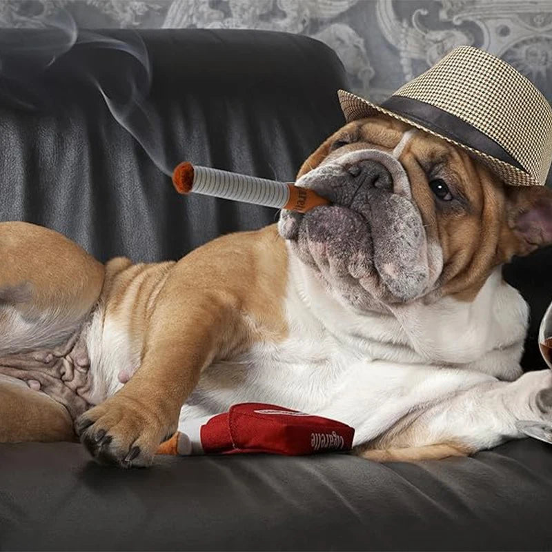Creative Plush Giggles Dog Toys Cigarette Doll Dog Chewing Anti-Bite Teeth Grinding Plush Simulation Cigarette Pet Dog Supplies