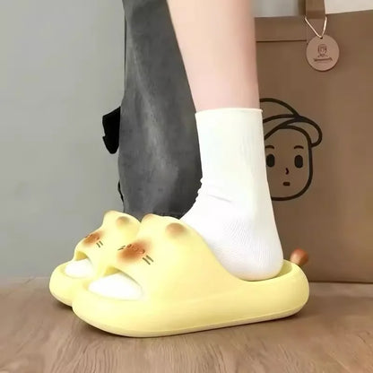 Lovely Bottom Cat Paw Slippers Women Waterproof Indoor Outdoor Shoes Woman Closed Back Slippers Home Slip on Shoes Woman Slipper