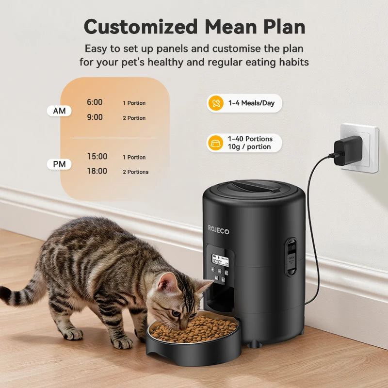 2L Automatic Pet Feeder Smart Cat Food Kibble Dispenser Button Version Smart Control Auto Dog Feeder for Cat Dog Supplies