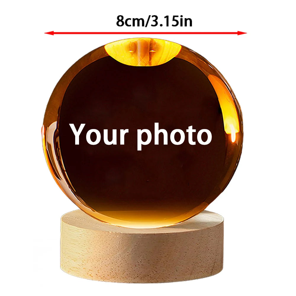 Custom Crystal Ball Photo LED Night Light 