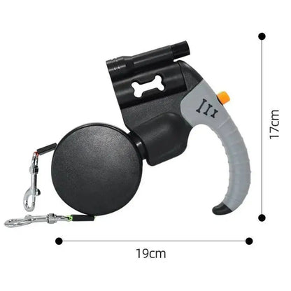 Auto Retractable Double-Headed Dog Leash 3M Rope for 2 Dogs with LED Flashlight 360 Degree Dual Traction Rope Pet Supplies