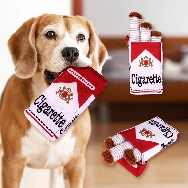 Creative Plush Giggles Dog Toys Cigarette Doll Dog Chewing Anti-Bite Teeth Grinding Plush Simulation Cigarette Pet Dog Supplies