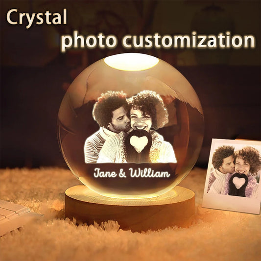 Custom Crystal Ball Photo LED Night Light 