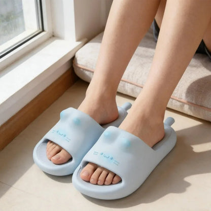 Lovely Bottom Cat Paw Slippers Women Waterproof Indoor Outdoor Shoes Woman Closed Back Slippers Home Slip on Shoes Woman Slipper