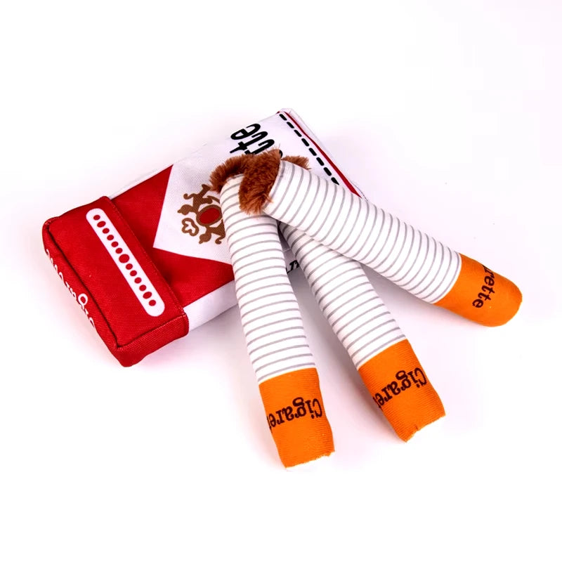 Creative Plush Giggles Dog Toys Cigarette Doll Dog Chewing Anti-Bite Teeth Grinding Plush Simulation Cigarette Pet Dog Supplies