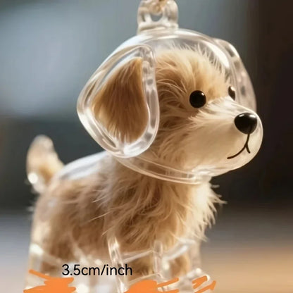 Clear Pet Hair Memorial Capsule DIY Dog Fur Keepsake Pendant for Keychain Puppy Hair Storage Container for Pet Lovers Gift