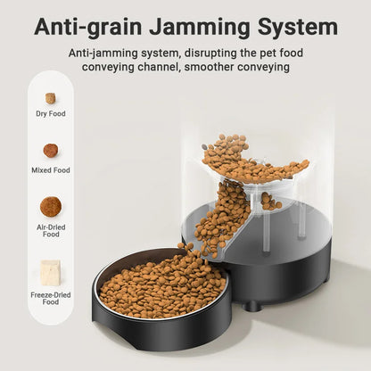 2L Automatic Pet Feeder Smart Cat Food Kibble Dispenser Button Version Smart Control Auto Dog Feeder for Cat Dog Supplies
