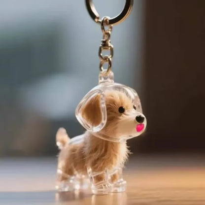 Clear Pet Hair Memorial Capsule DIY Dog Fur Keepsake Pendant for Keychain Puppy Hair Storage Container for Pet Lovers Gift