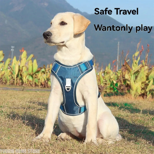 Automatic Retractable Dog Leash with Chest and Back Strap Dog Rope Integrated Vest Reflective Vest for Pets Pet Supplies